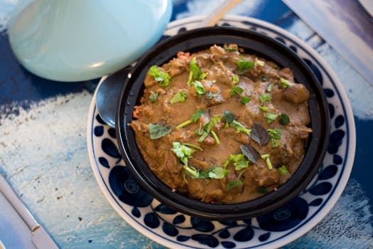 bowl of chickpea lentil stew