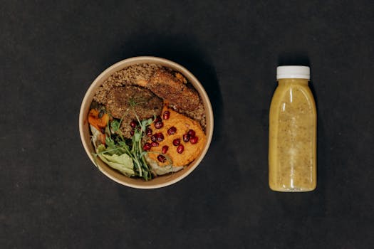 balanced meal with fiber-rich foods