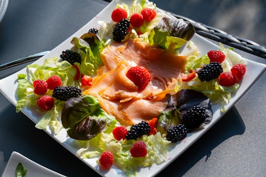 a colorful plate of fruits and vegetables