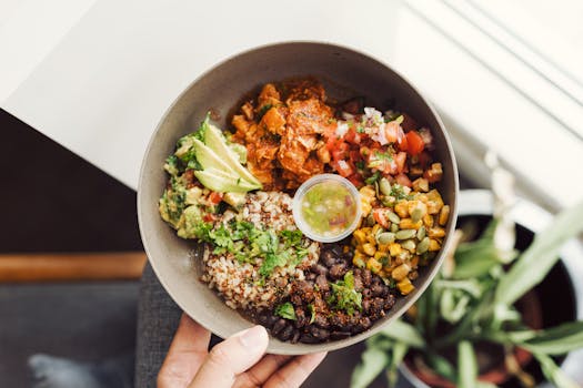colorful salad with beans and quinoa